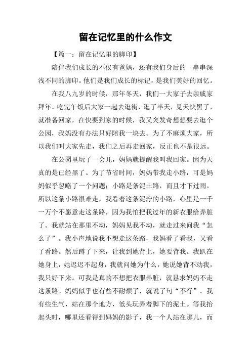 留在记忆里的什么作文