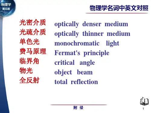 波动光学英文名词