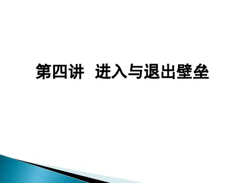 第四讲 进入与退出壁垒