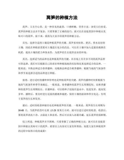 莴笋的种植方法