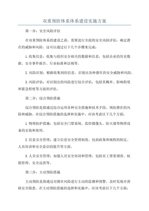 双重预防体系体系建设实施方案