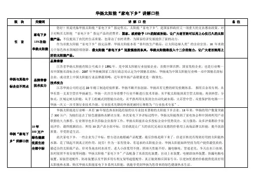 华扬太阳能家电下乡产品讲解口径
