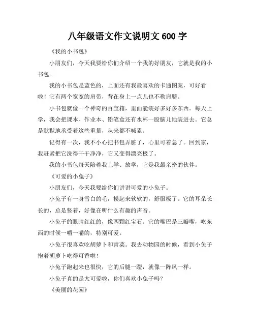八年级语文作文说明文600字