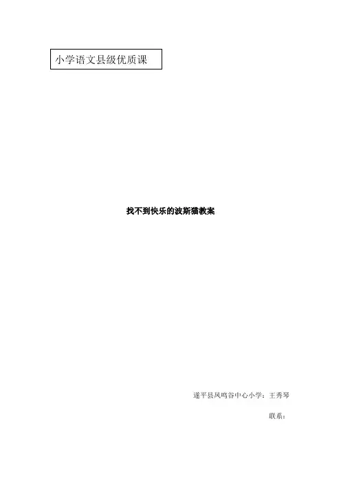 找不到快乐的波斯猫