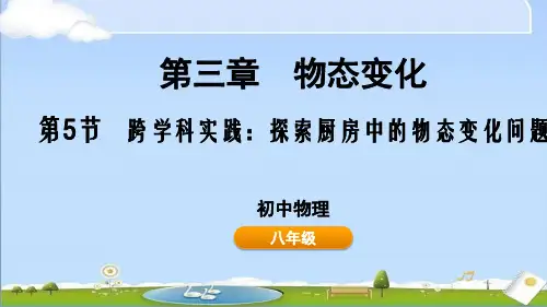 新人教版八年级上册物理教学课件第三章 物态变化 3.5 跨学科实践：探索厨房中的物态变化问题