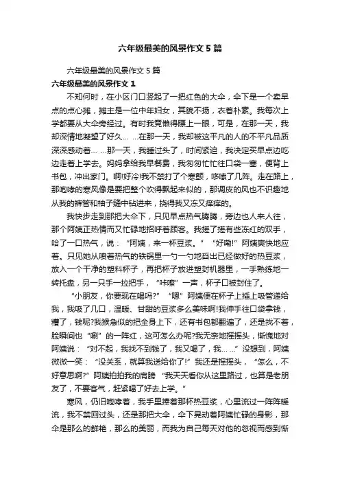六年级最美的风景作文5篇