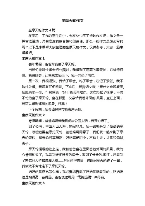 坐摩天轮作文