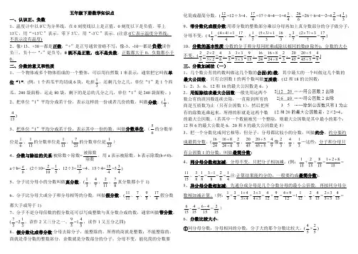 青岛版五年级下册数学知识点总结,推荐文档