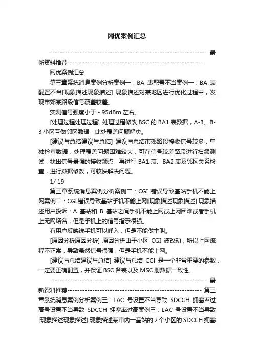 网优案例汇总