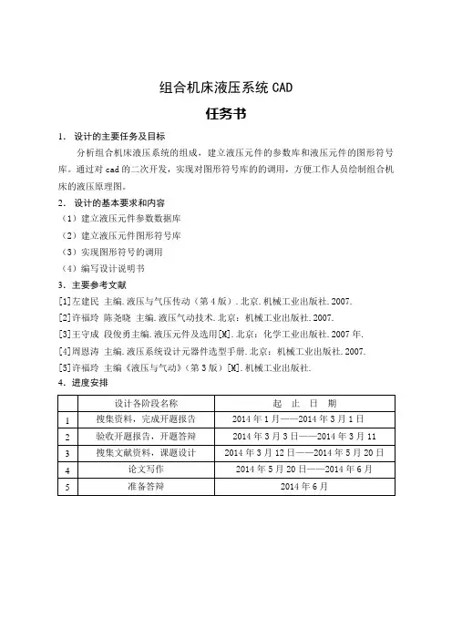 组合机床液压系统CAD
