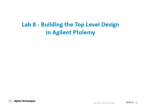 8ABuilding the Top Level Design in Agilent Ptolemy