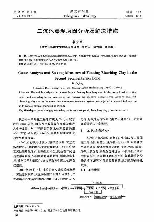 二沉池漂泥原因分析及解决措施