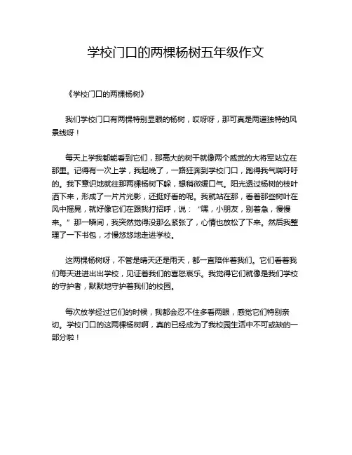 学校门口的两棵杨树五年级作文