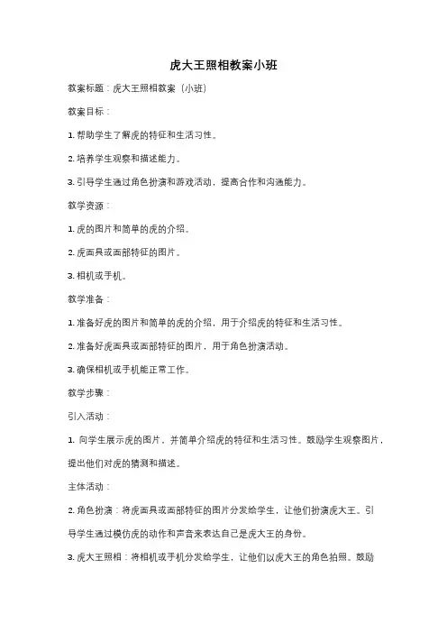 虎大王照相教案小班