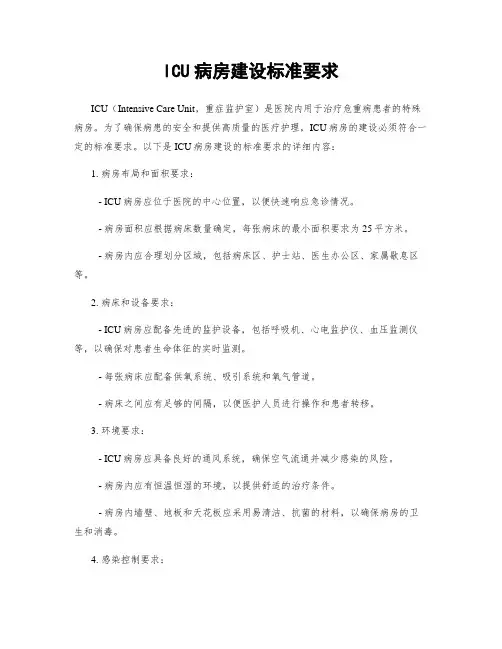 ICU病房建设标准要求