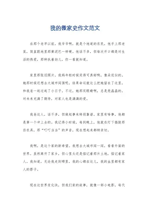 我的微家史作文范文