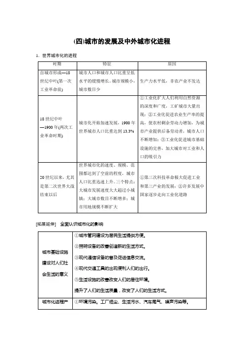 城市的发展及中外城市化进程
