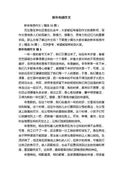 新年有感作文（精选36篇）