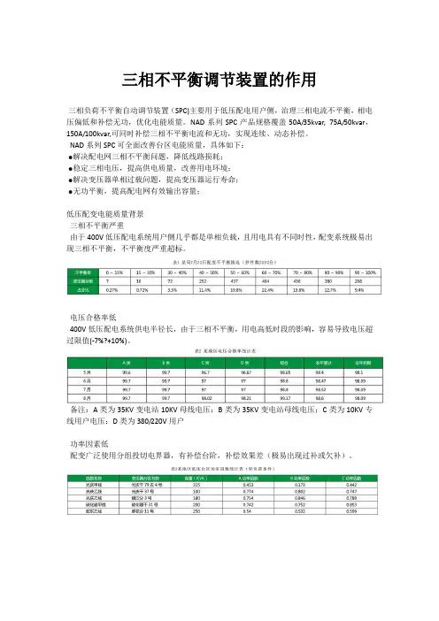 三相不平衡调节装置的用途
