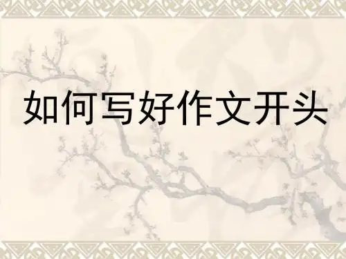 中考复习如何写好作文开头PPT3 (共23张PPT)