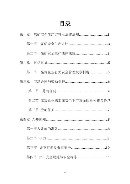 煤矿新工人培训教案(全新)