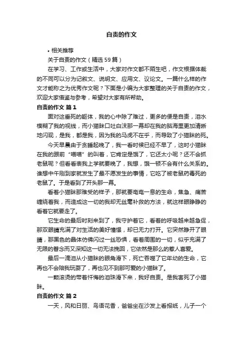 自责的作文