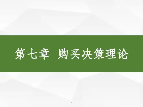 第7章 购买决策理论消费者行为学导论卢泰宏PPT课件