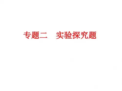 浙江省中考物理备战策略课件：第二部分专题突破 强化训练 专题二 实验探究题 (共119张PPT)