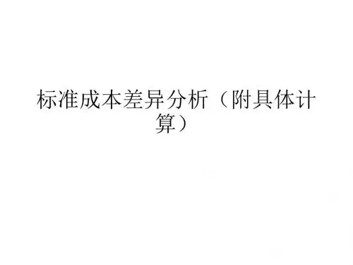 标准成本差异分析