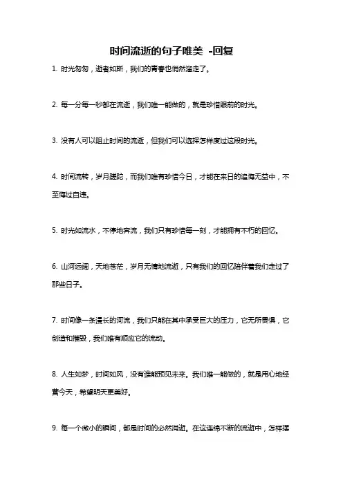 时间流逝的句子唯美 -回复