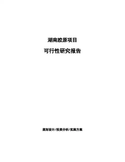 湖南胶原项目可行性研究报告