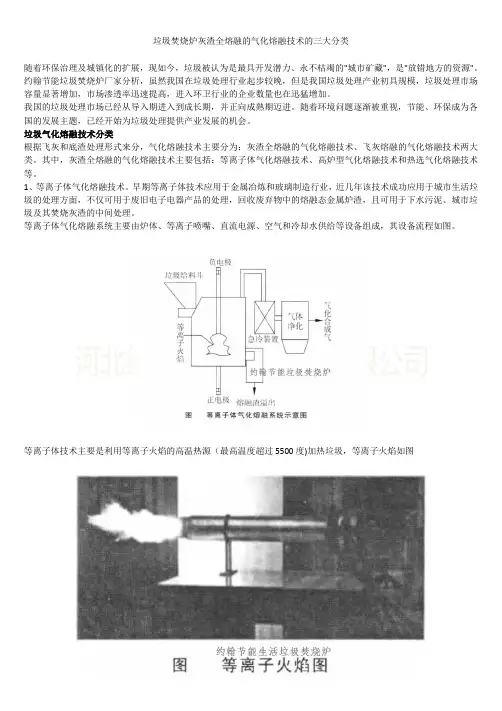 约翰垃圾焚烧炉灰渣全熔融的气化熔融技术的三大分类