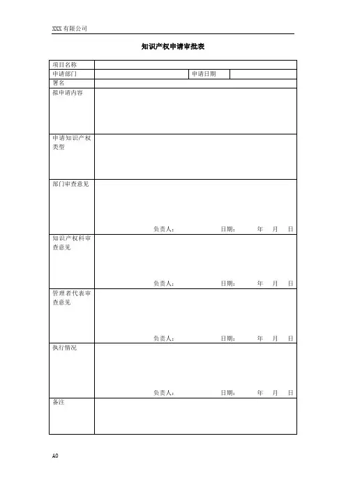 19-知识产权申请审批表