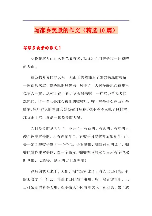 写家乡美景的作文(精选10篇)