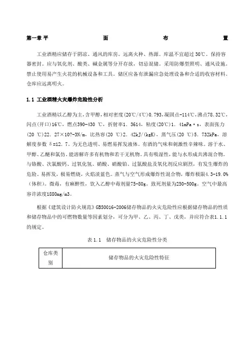 吨工业酒精仓库防火防爆设计