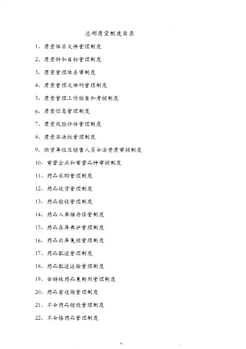 连锁药店GSP管理制度