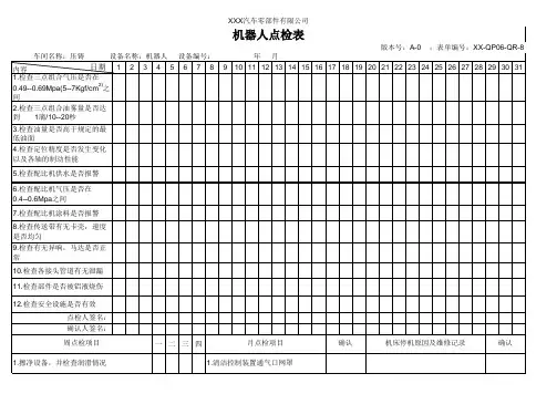 机器人点检表