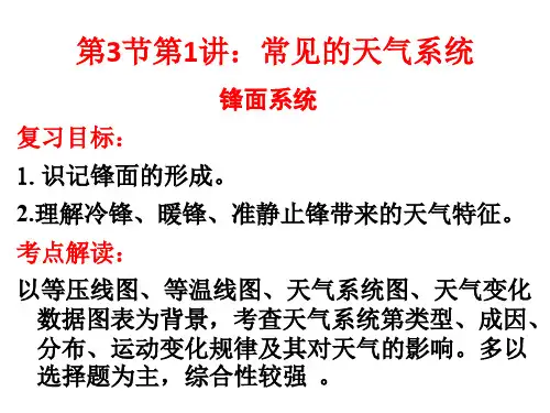 人教版高考地理一轮复习课件 锋面系统(共24张PPT)
