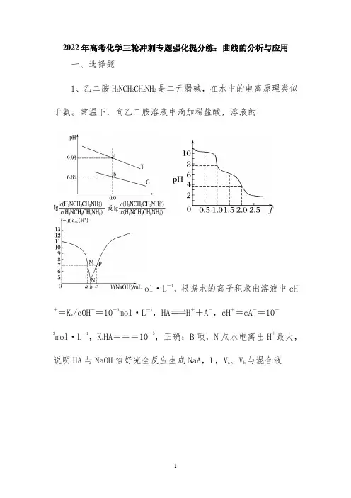 2022年高考化学三轮冲刺专题强化提分练：曲线的分析与应用