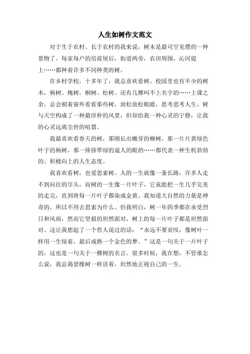 人生如树作文范文