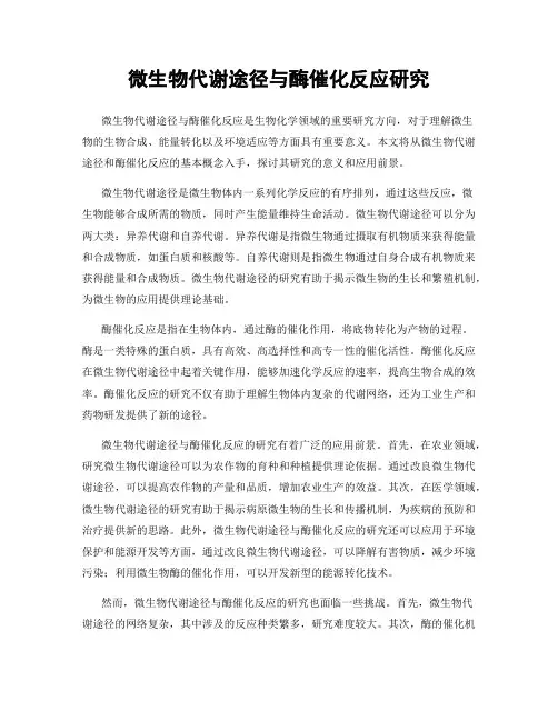 微生物代谢途径与酶催化反应研究