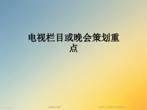 电视栏目或晚会策划重点