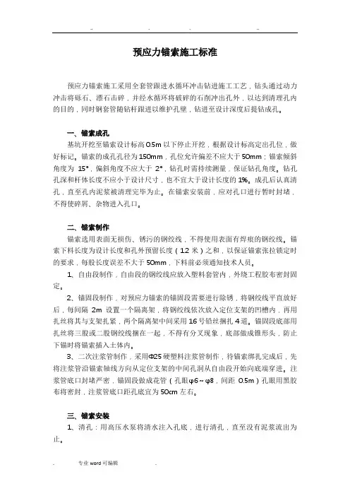 预应力锚索施工标准