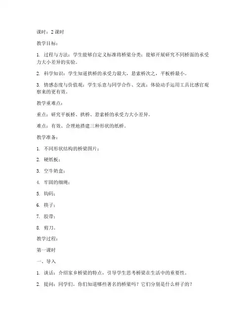 建造桥梁科学教案模板范文