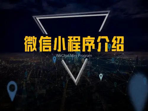 微信小程序详细介绍ppt
