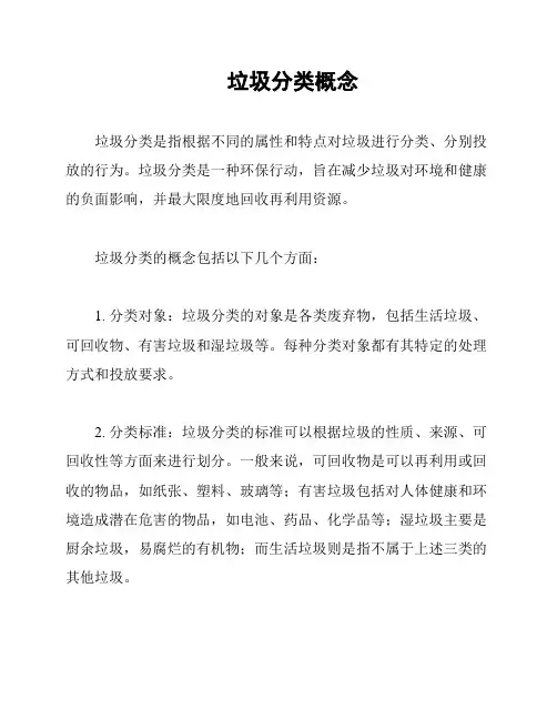 垃圾分类概念