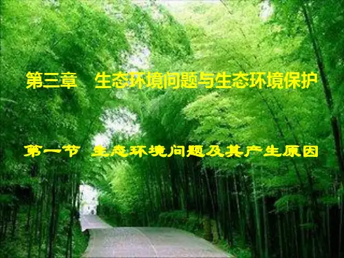 中图版高中地理选修6 第3章第1节生态环境问题及产生的原因 (共17张PPT)