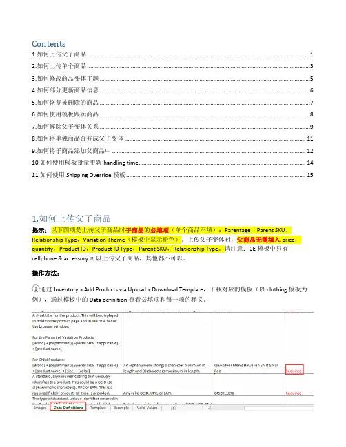 亚马逊变体上传方法