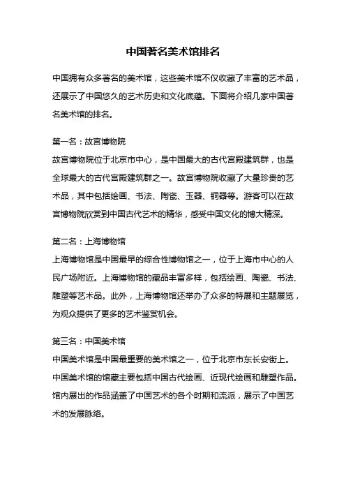 中国著名美术馆排名