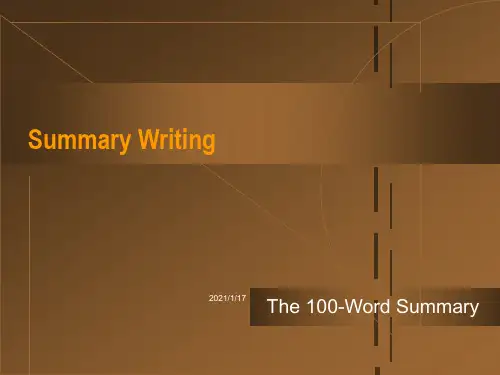 summary-writing总结写法